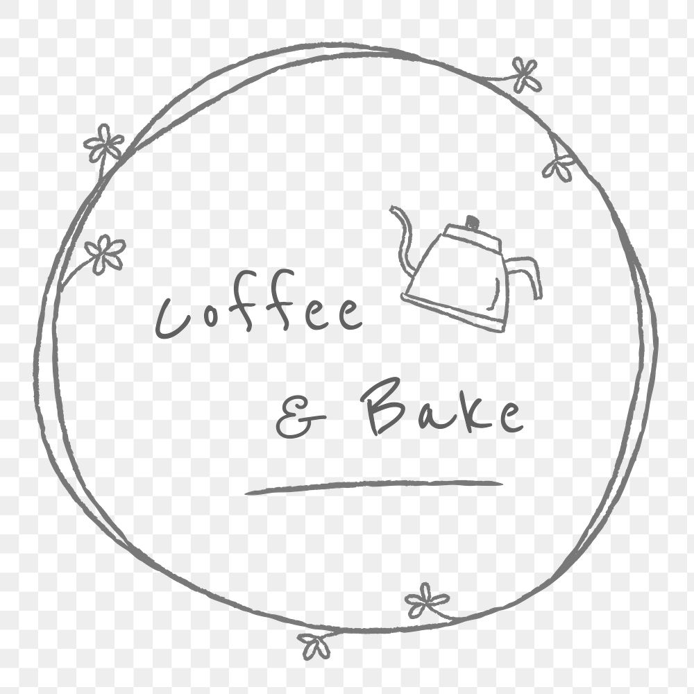 Doodle style coffee and bake design element