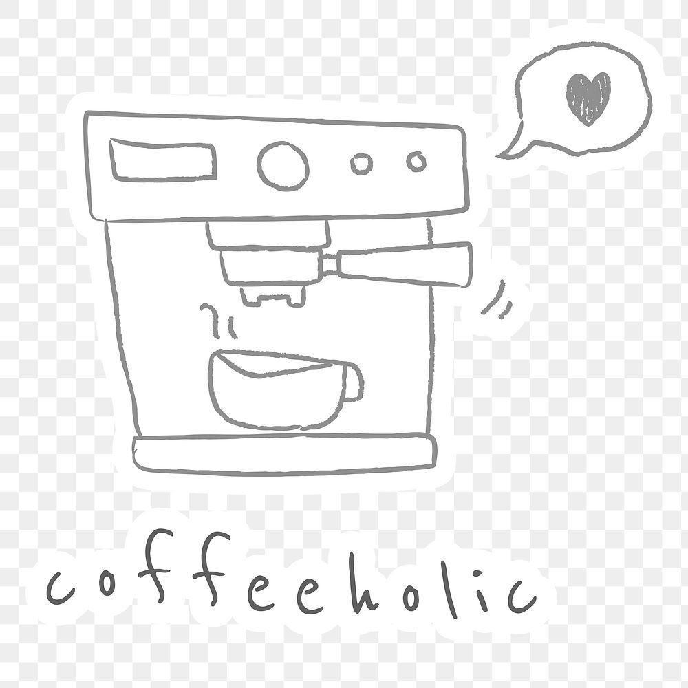 Doodle style coffee machine design element