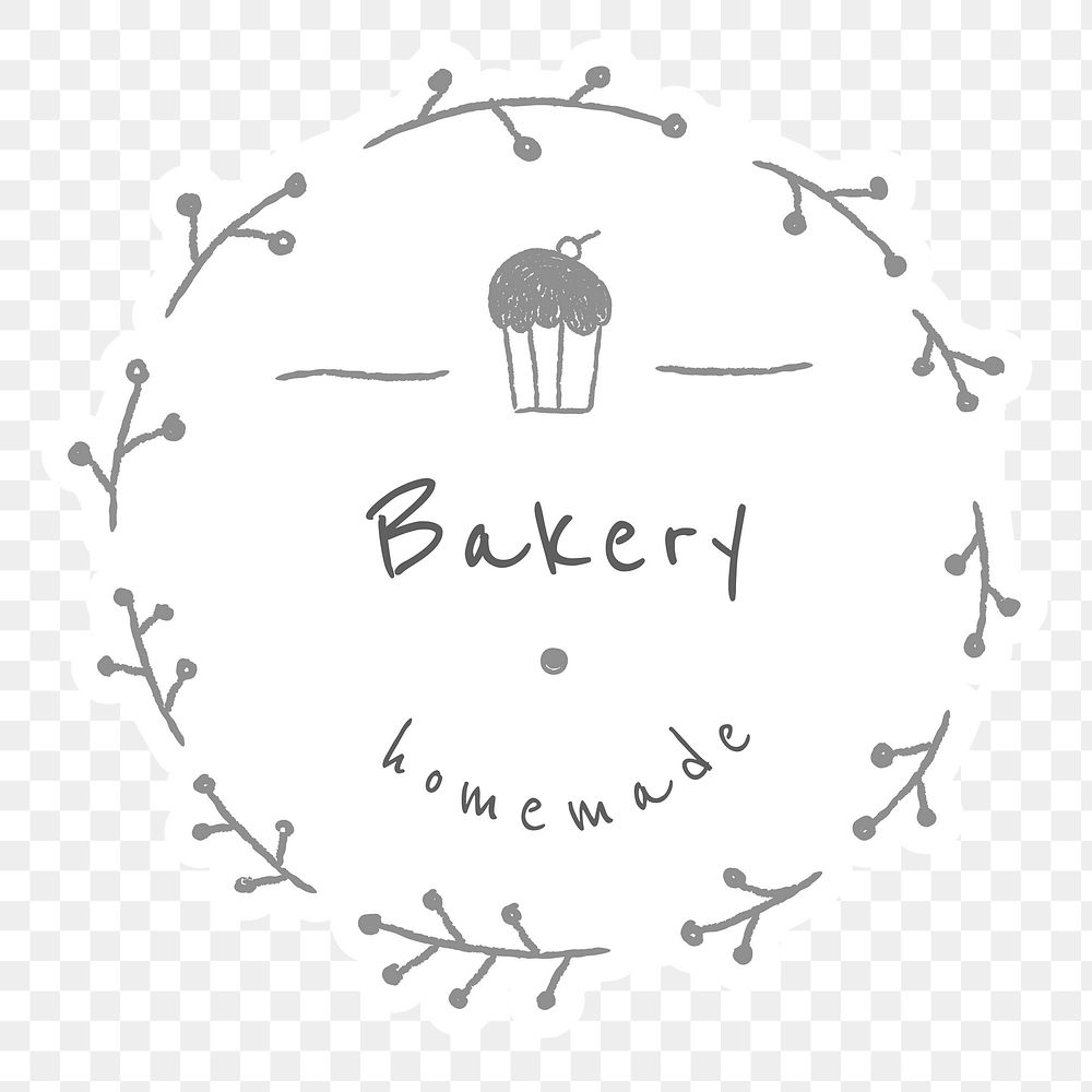 Bakery shop badge doodle style illustration