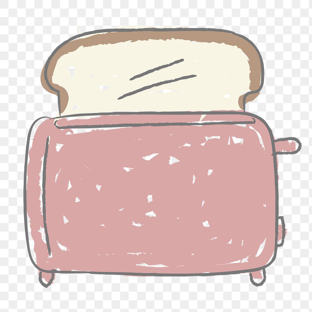 Doodle pink bread toaster design element