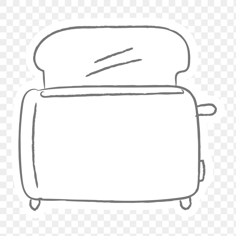 Doodle bread toaster sticker design element