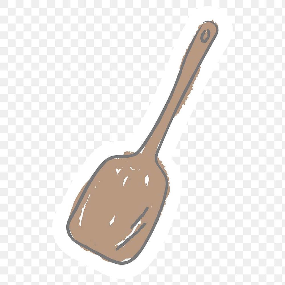 Wooden kitchen spatula sticker design element