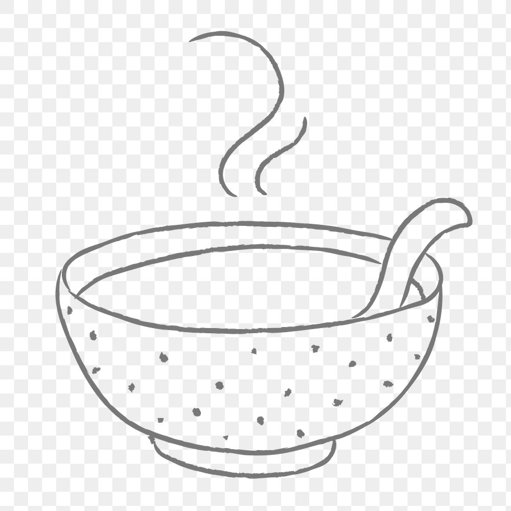 Doodle soup bowl design element