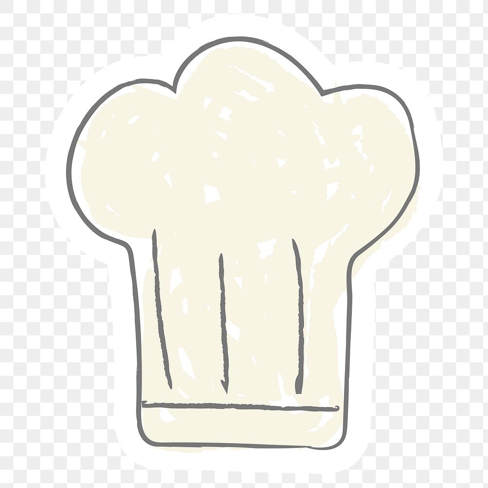 Cute doodle chef hat sticker design element