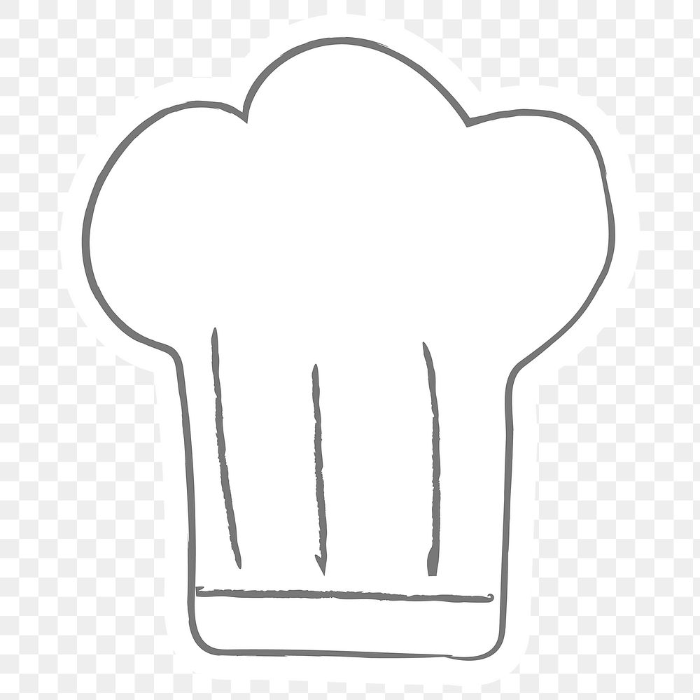 Cute doodle chef hat sticker design element