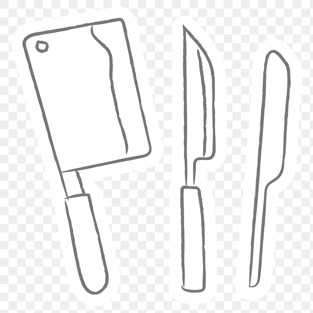 Set of knives sticker design element
