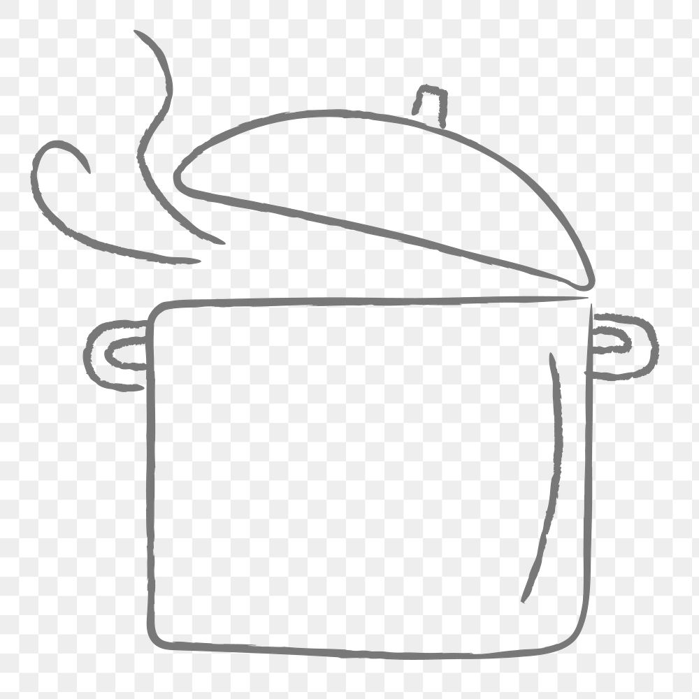 Doodle cooking pot design element