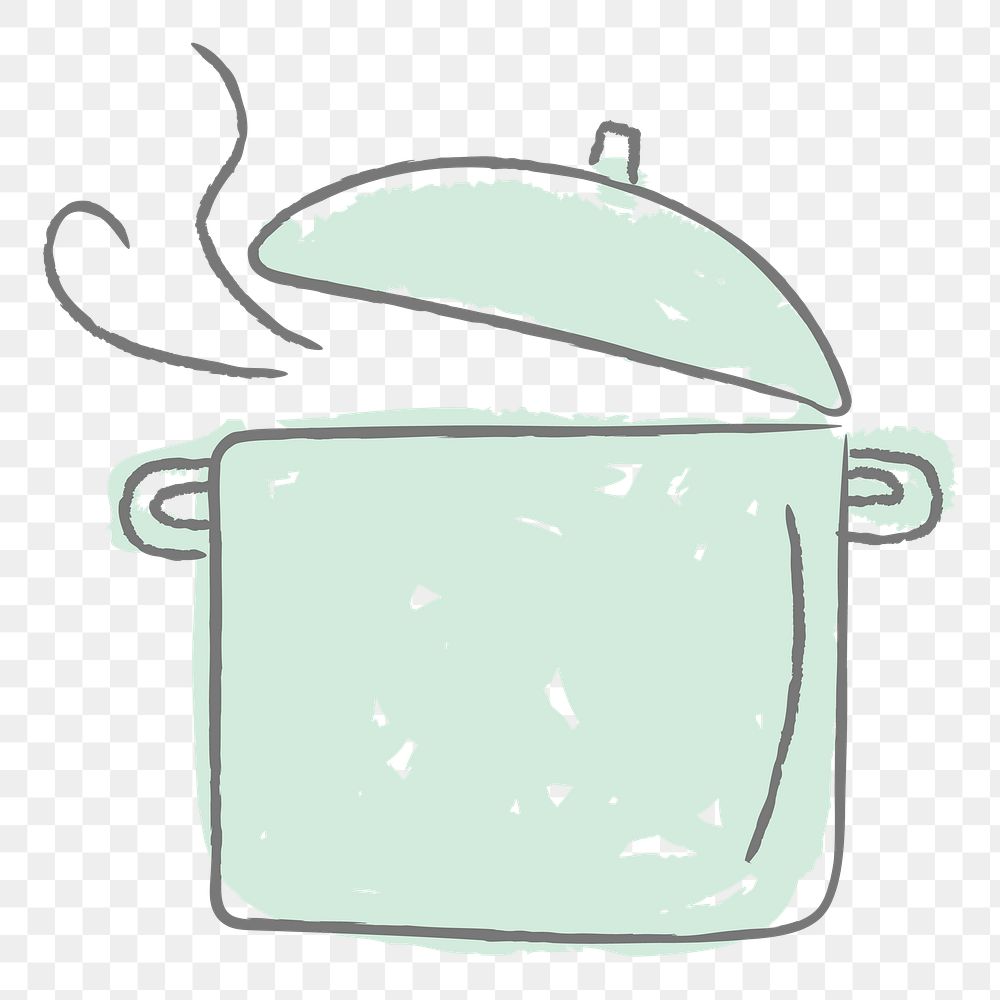 Doodle cooking pot design element