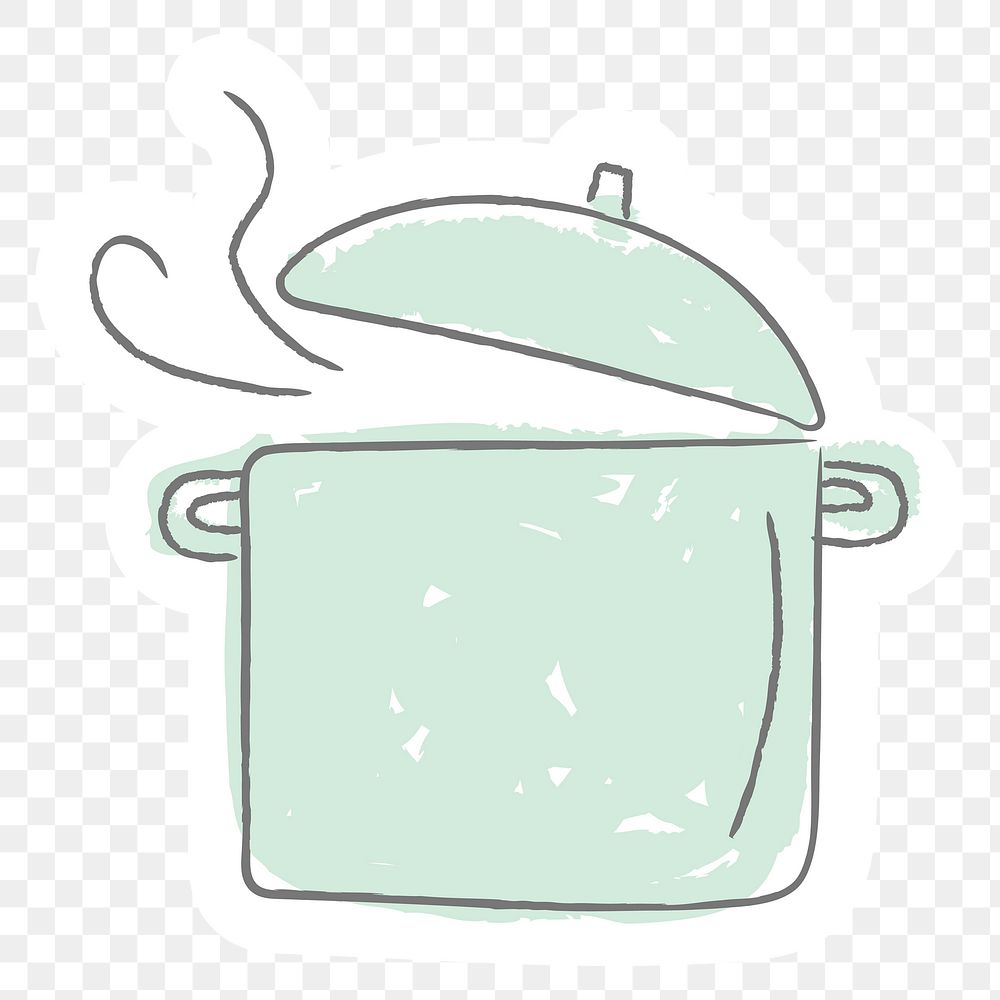 Doodle cooking pot sticker design element