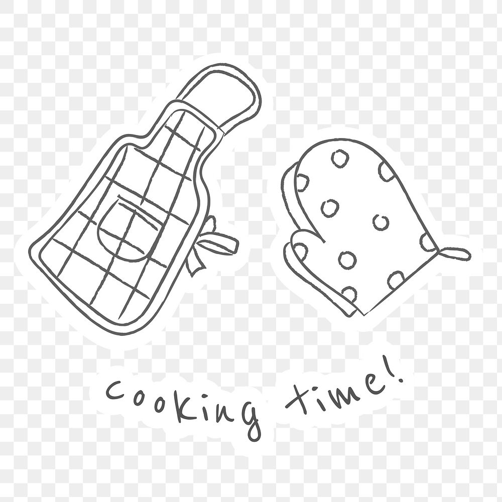 Cooking time doodle stickers