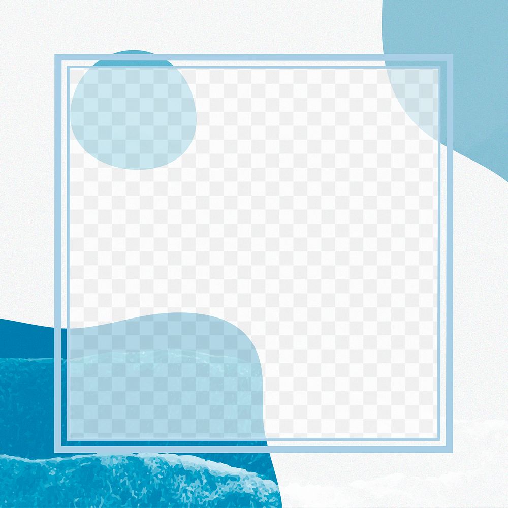 Blue square frame png background