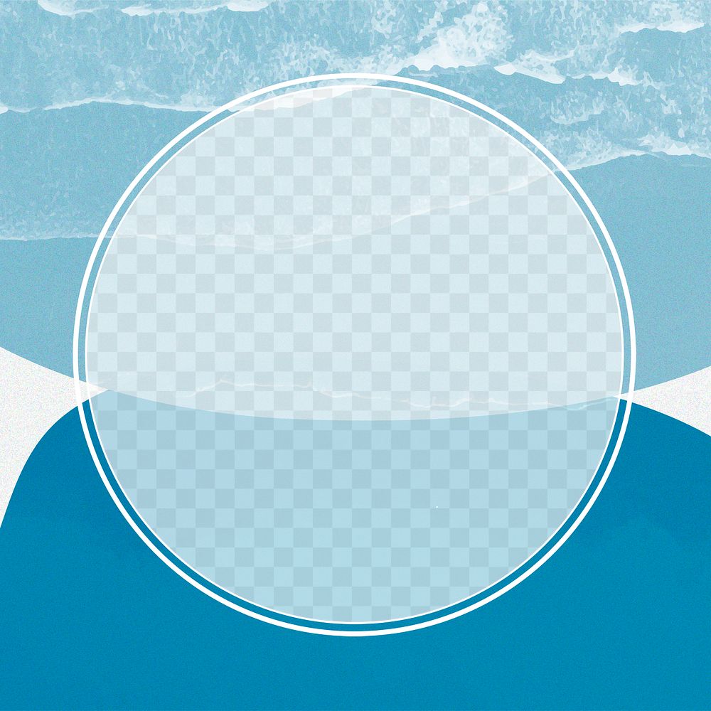 Blue texture round frame png background
