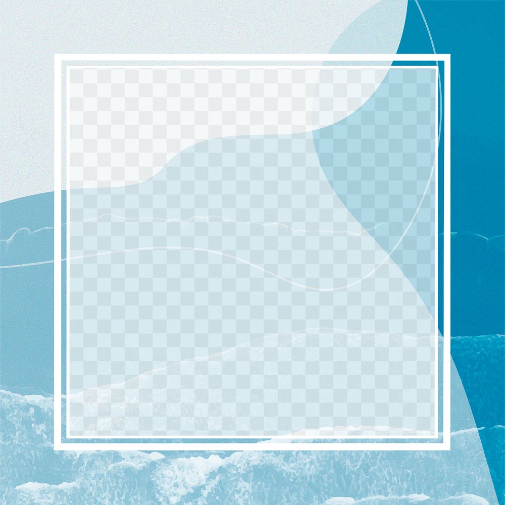 Blue texture blank frame png background