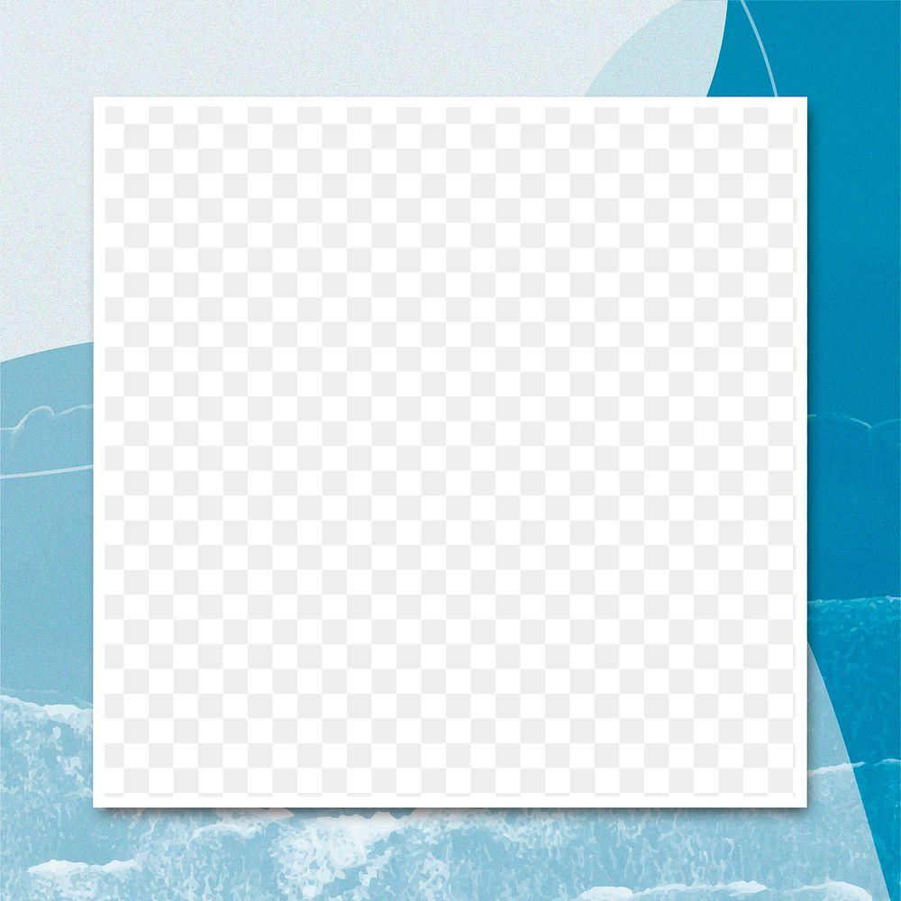 Blue blank png square frame background