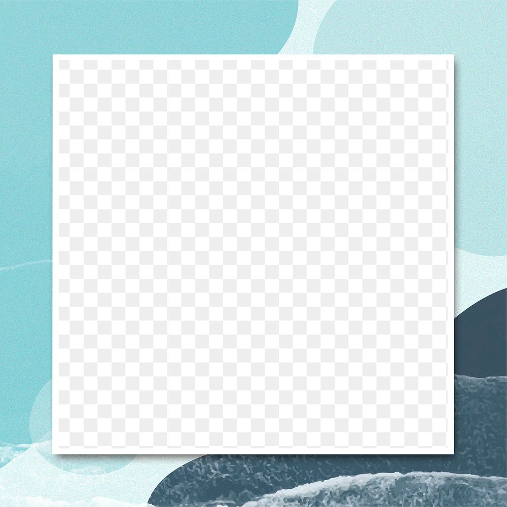 Blue texture blank frame png background