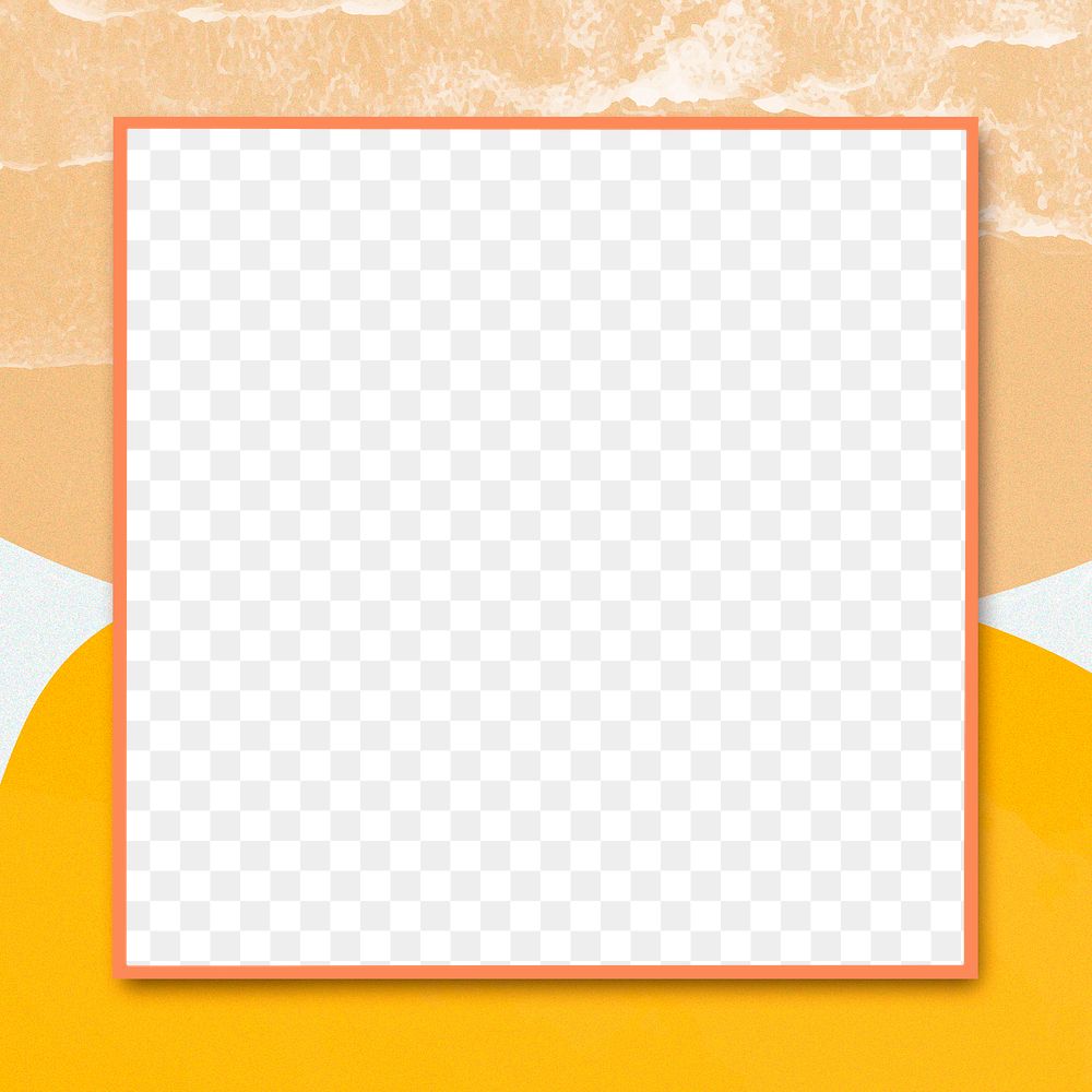 Png orange bright frame square design space