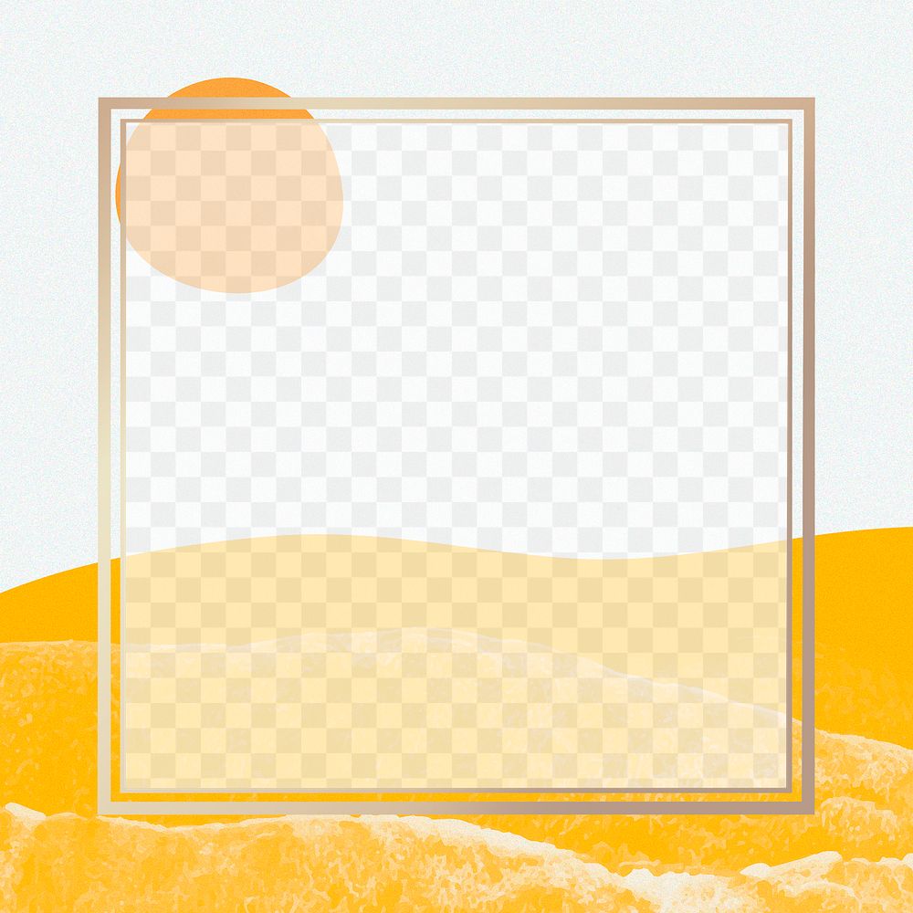 Png orange bright frame square design space