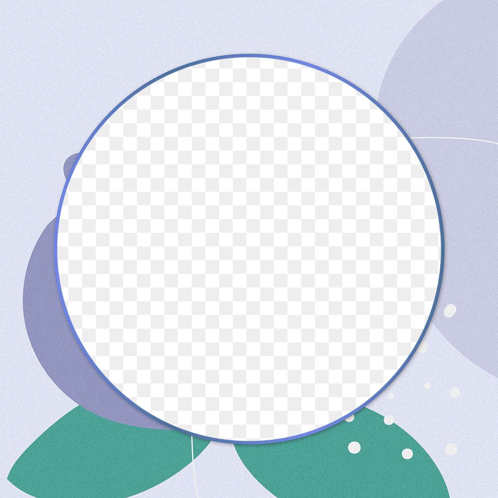Violet round frame png with a blueberry 
