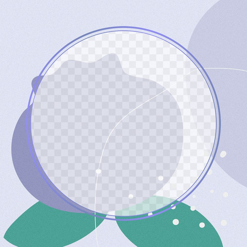 Violet round frame png with a blueberry 