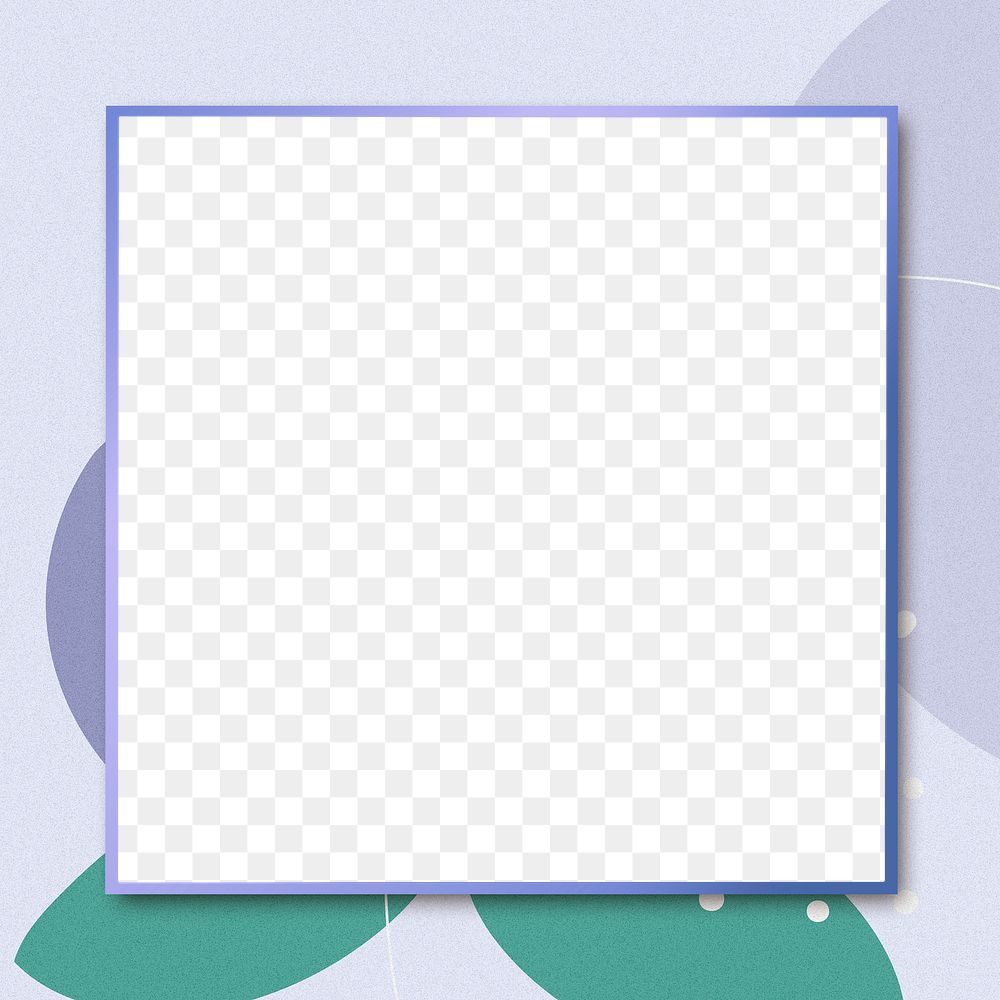 Square png frame blueberry purple background