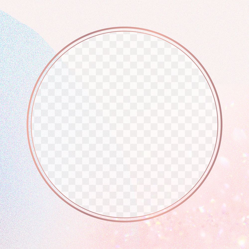 Pink round png frame memphis pattern