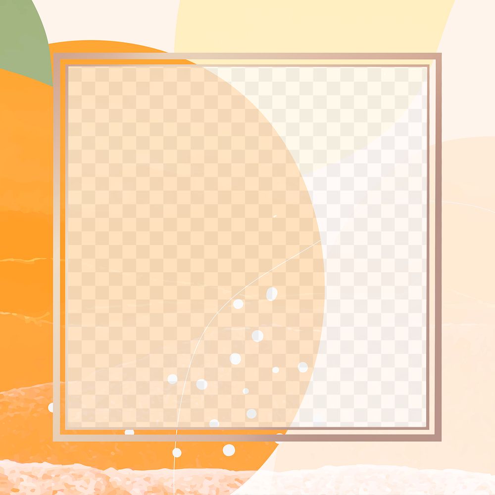 Square png frame orange fruit background