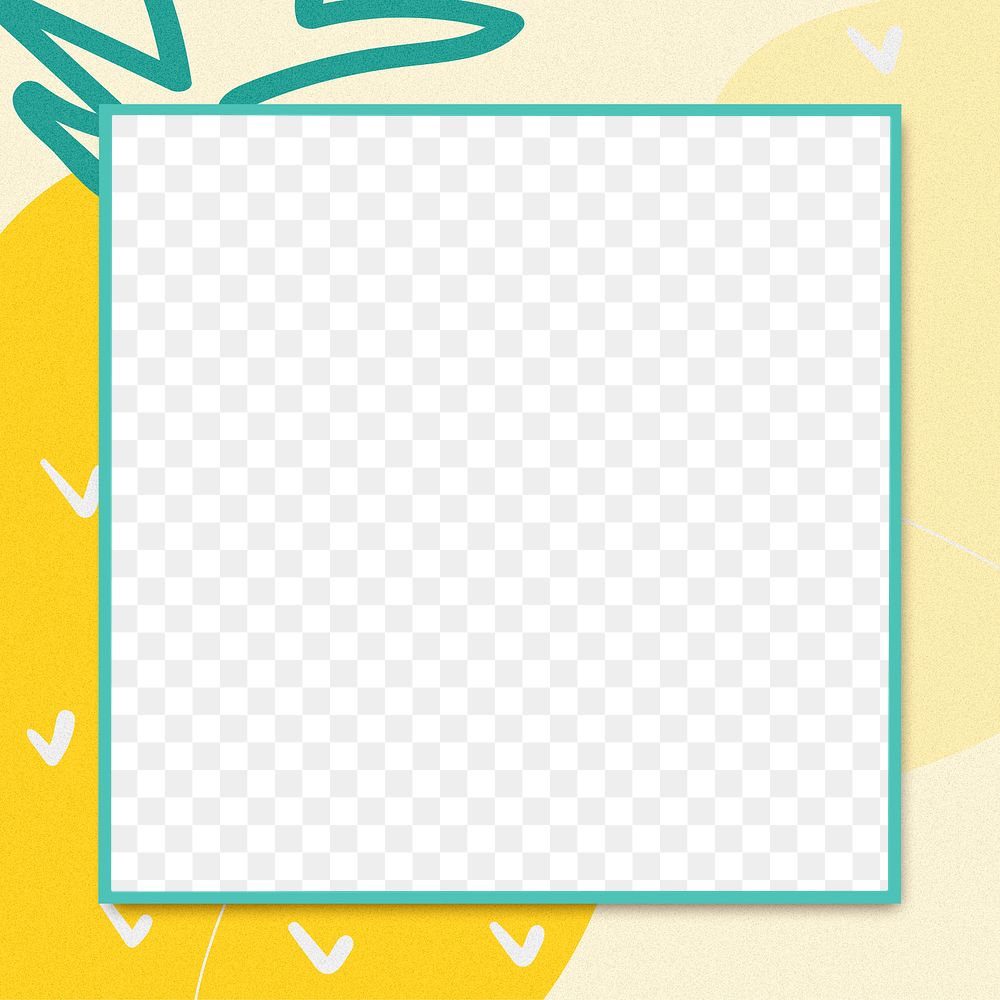 Summer pineapple  frame png in yellow