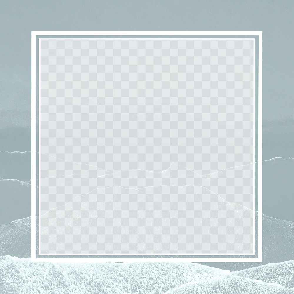 White square frame png on gray wavy texture