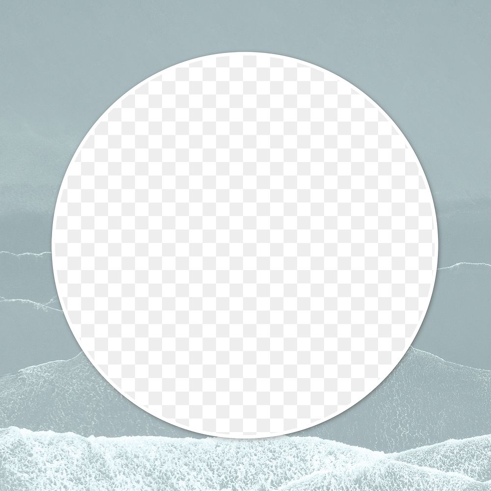 White round frame png on gray wavy texture 