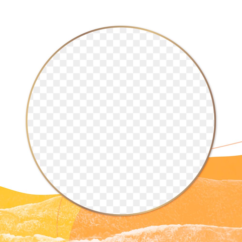 Circle PNG frame round orange texture