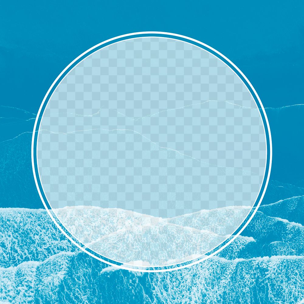 Blue png round texture frame background