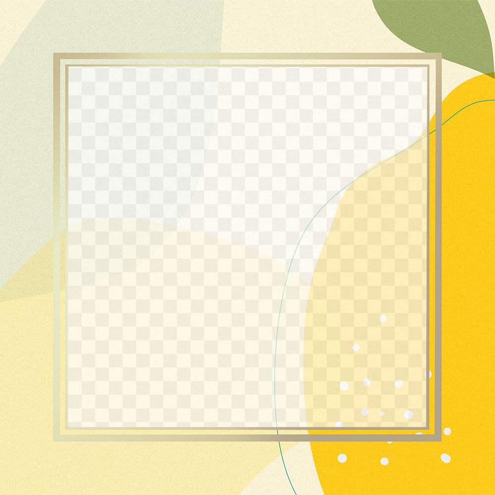 Png yellow lemon square frame design space