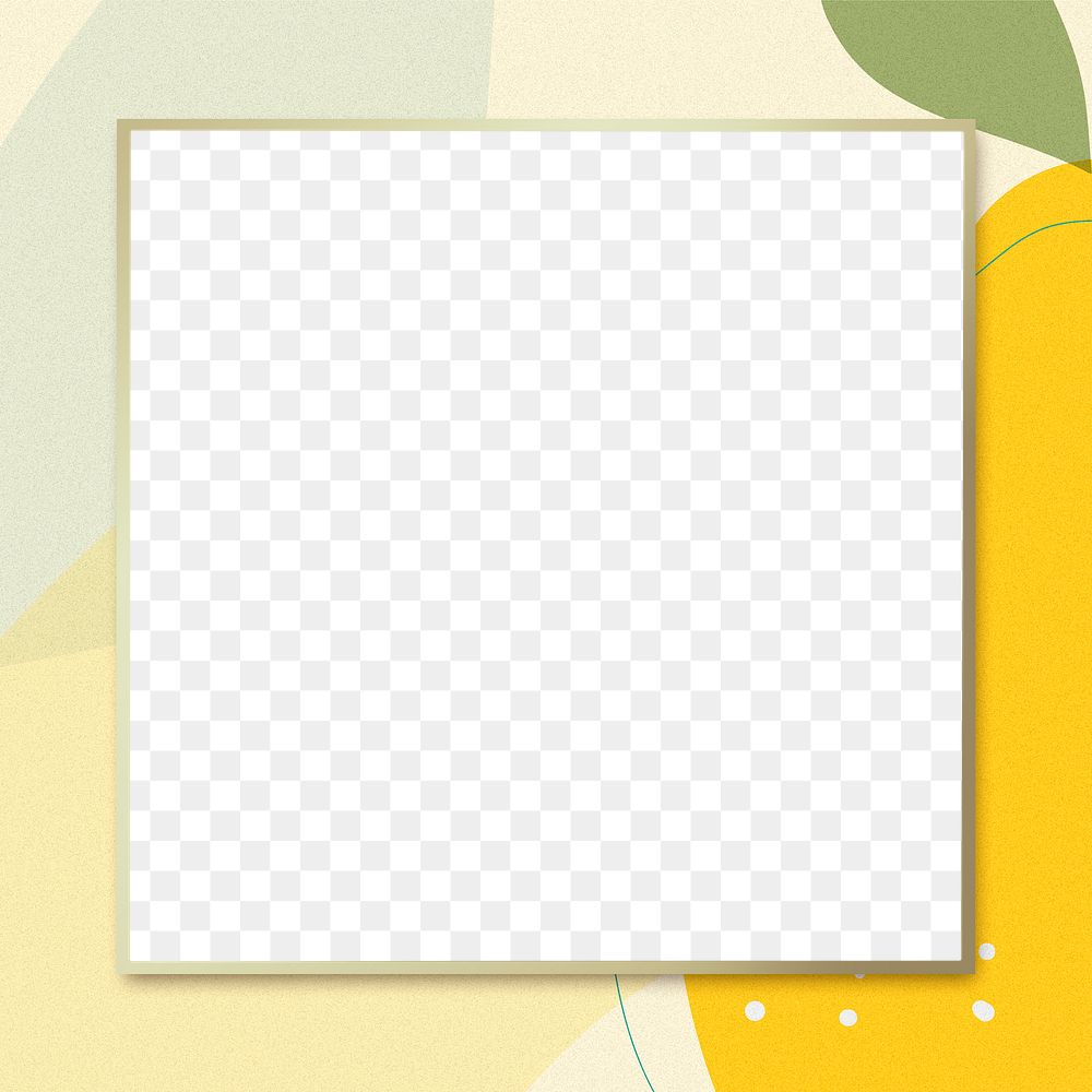 Yellow lemon square frame png design space