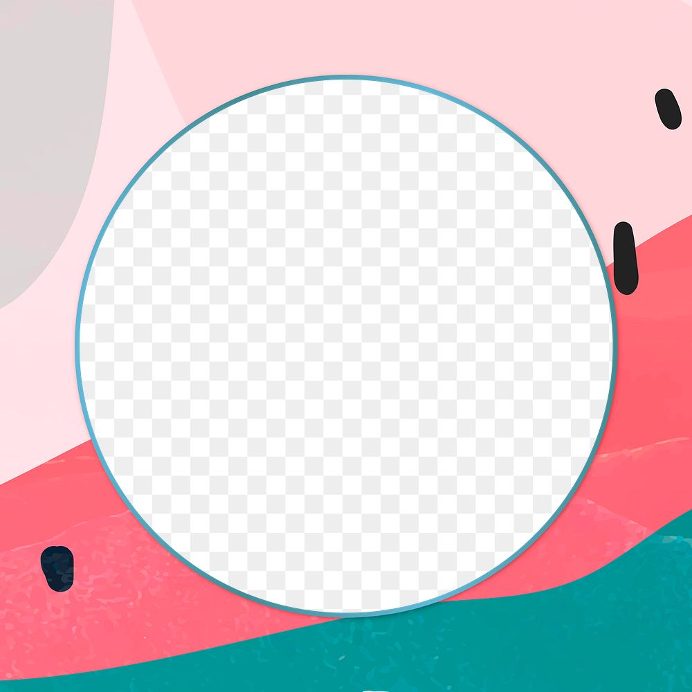 Watermelon fruit round frame png blank space