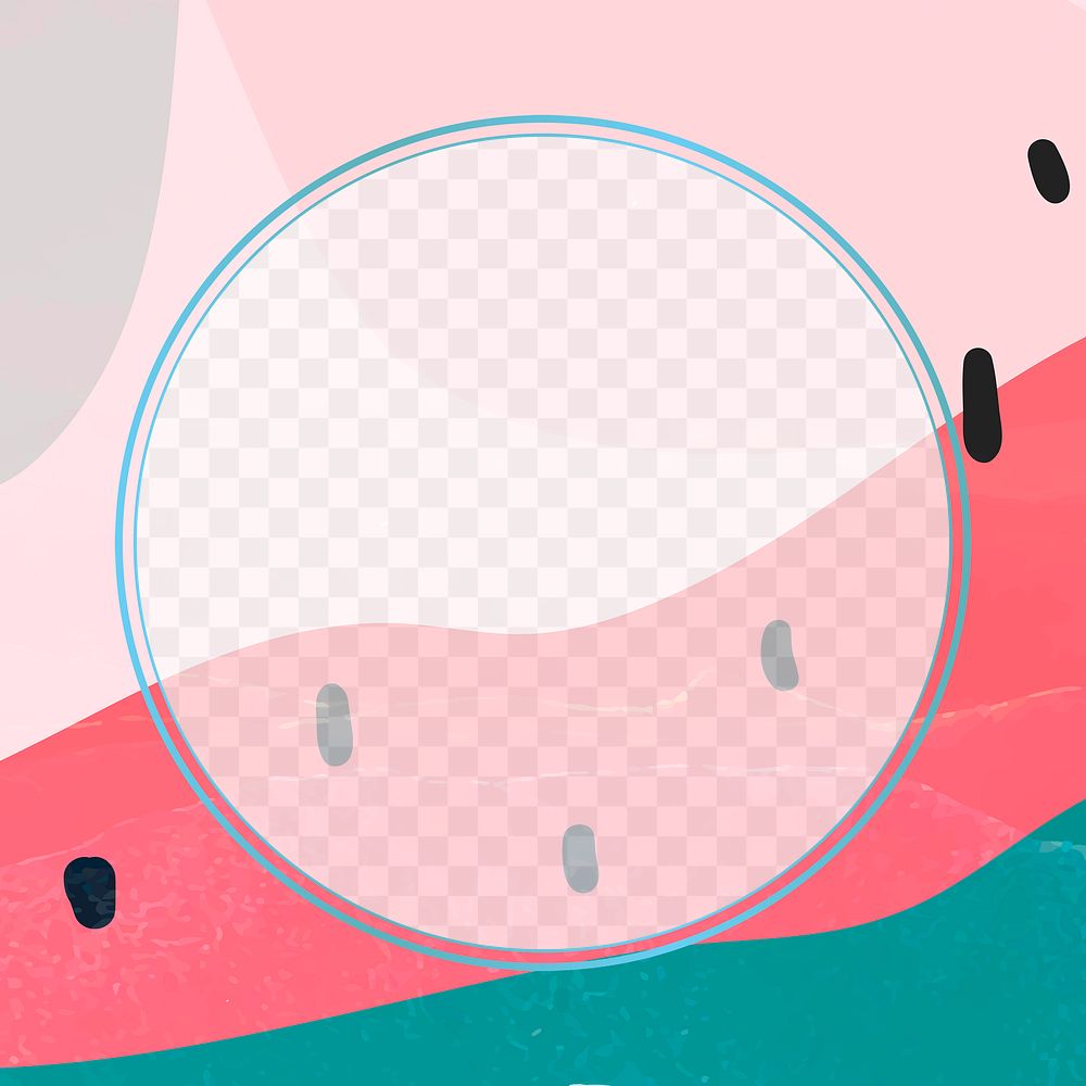 Watermelon round frame png blank space