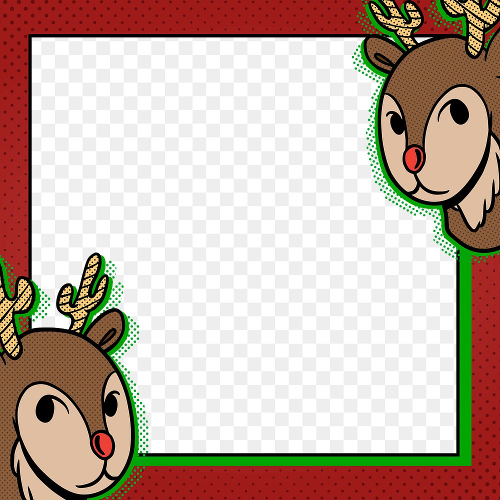 Reindeer on square frame design element