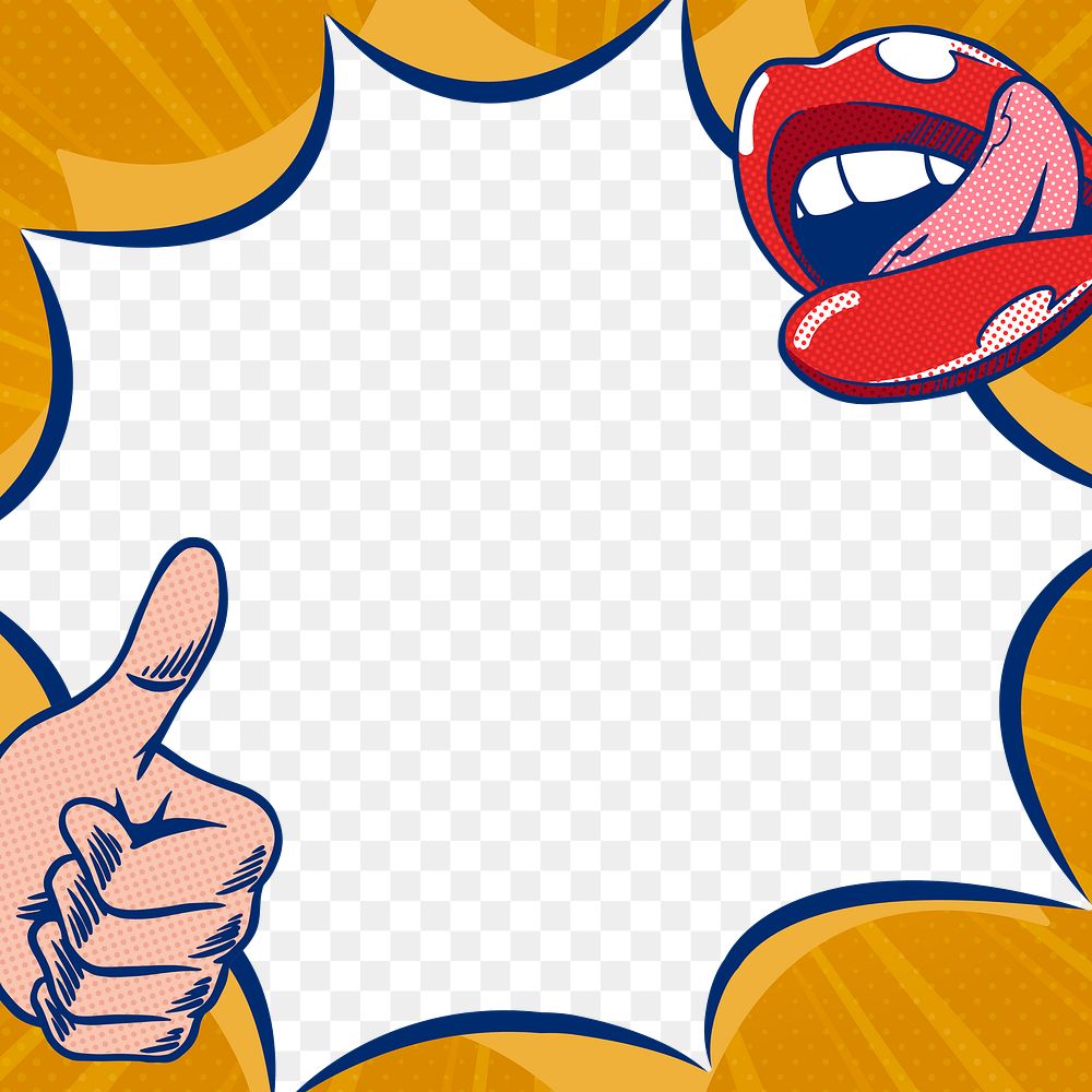 Red lips and speech bubble design element