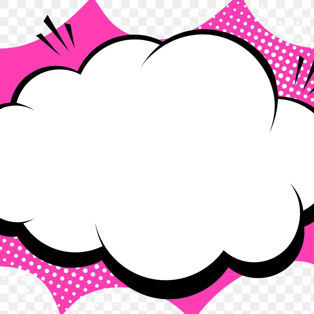 Cloud cartoon effect speech bubble design element