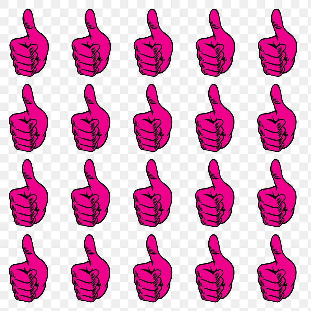 Pink thumbs up design element