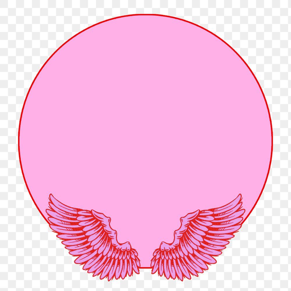 Pink wings frame design element