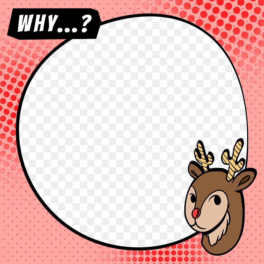 Curious reindeer frame design element