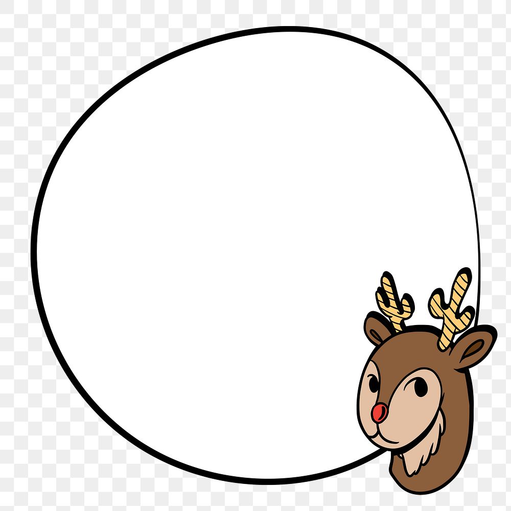 Cute reindeer frame design element