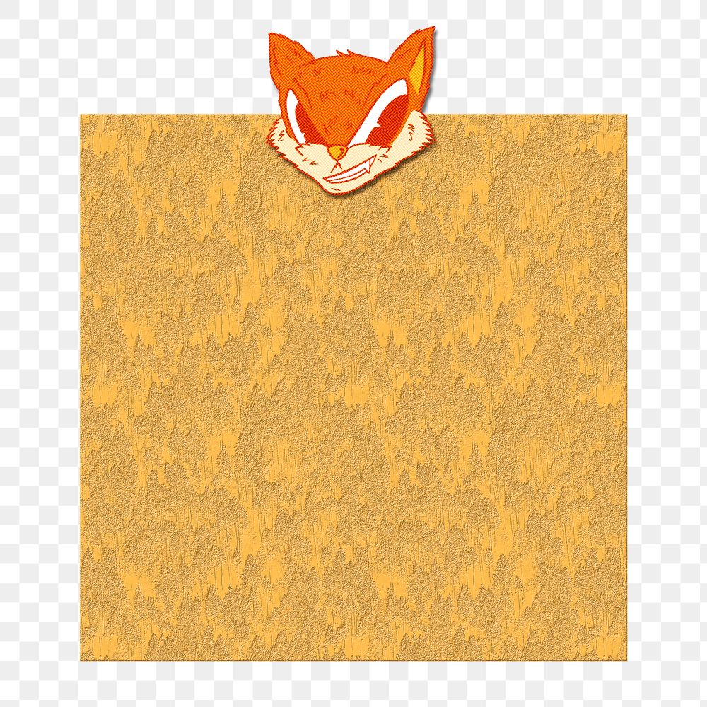 Orange fox cartoon frame design element