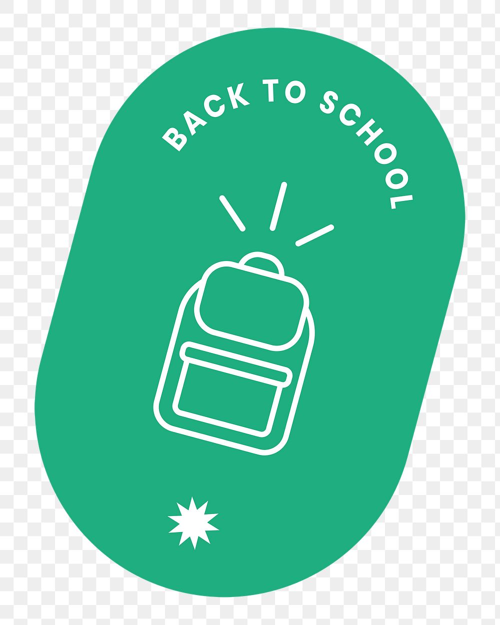 Png back to school text label colorful retro sticker