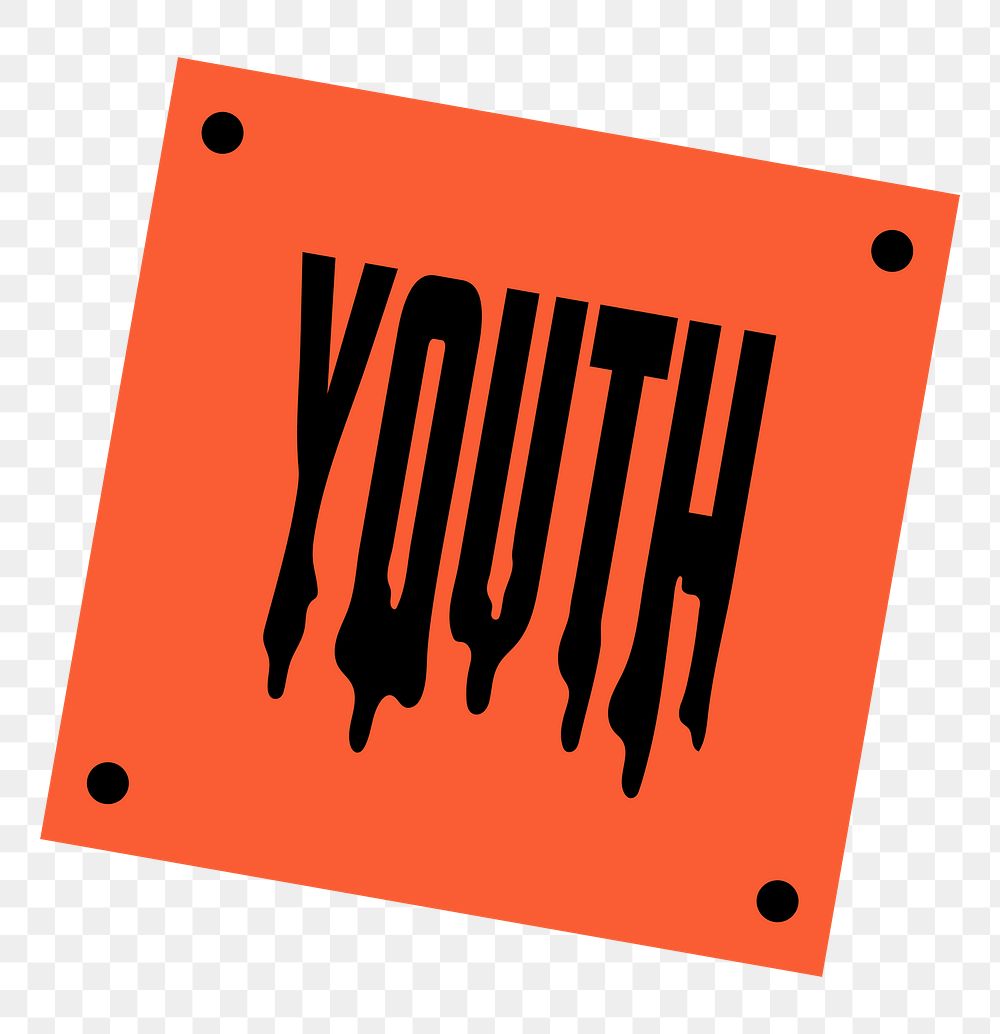 Png youth text label colorful retro halloween sticker