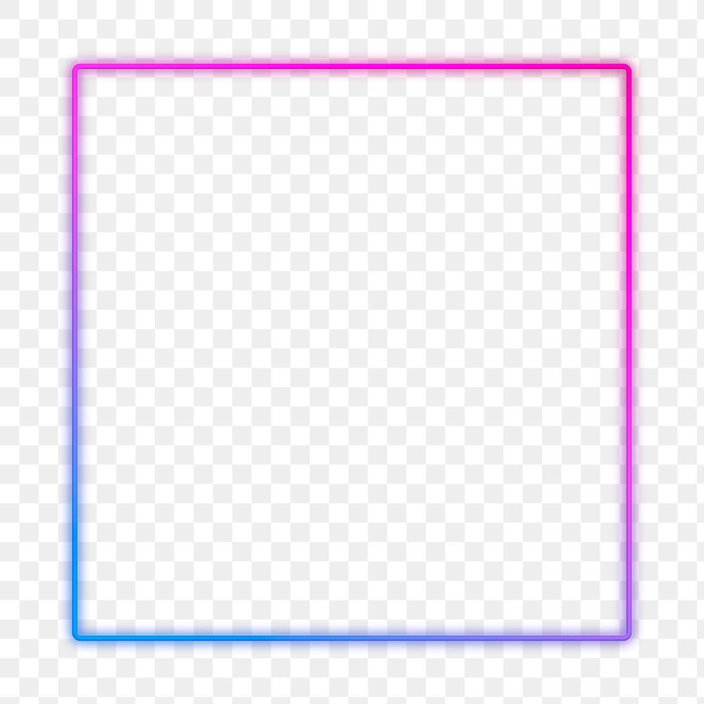 Pink and blue neon frame design element