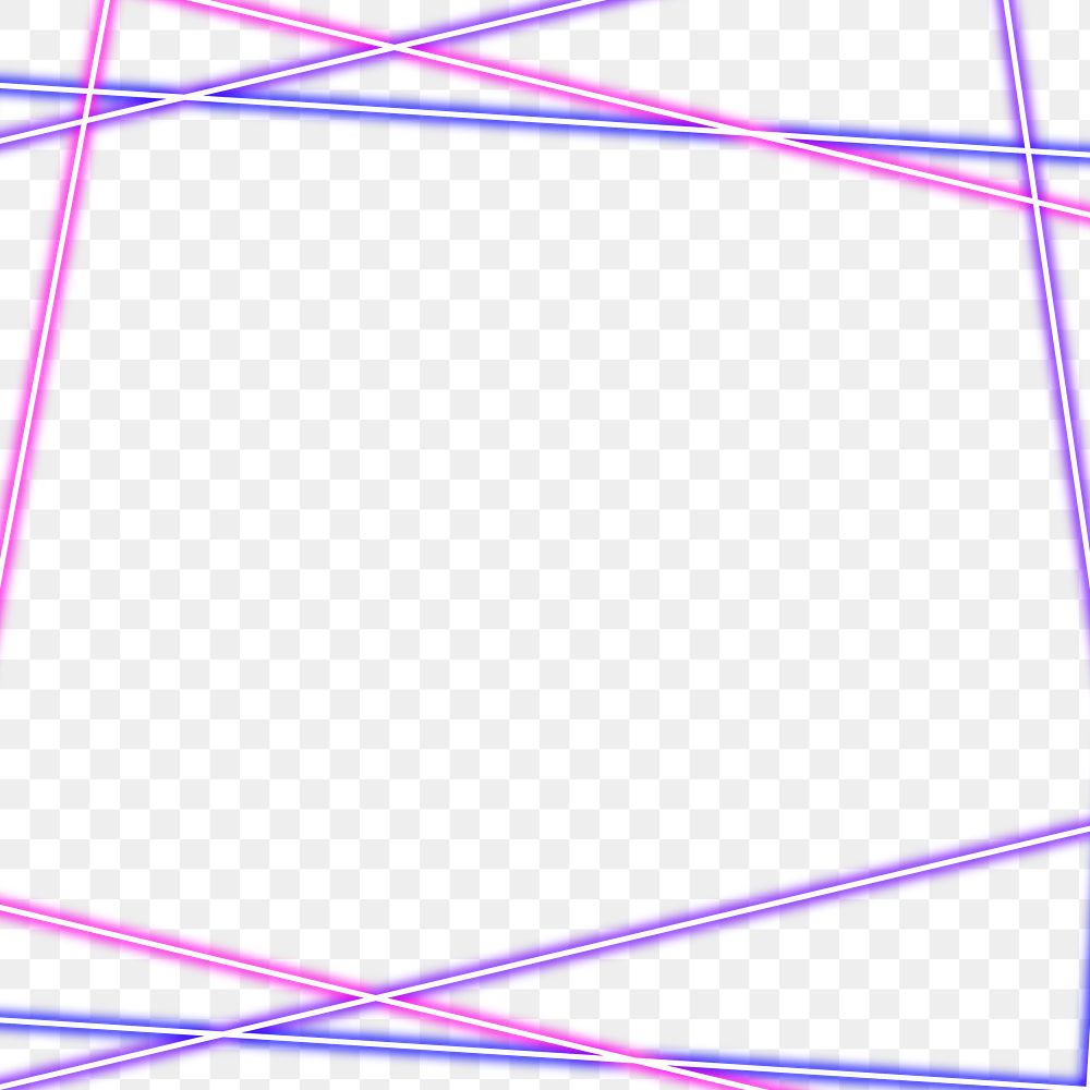 Pink and purple neon frame design element