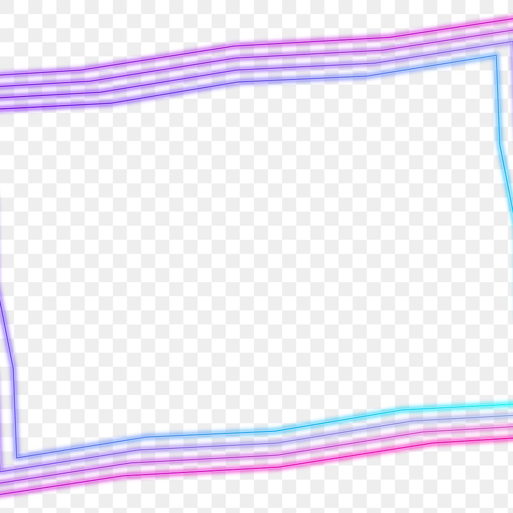 Purple and pink neon frame design element