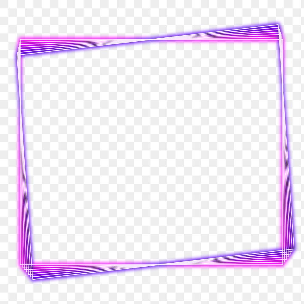 Pink and purple neon frame design element