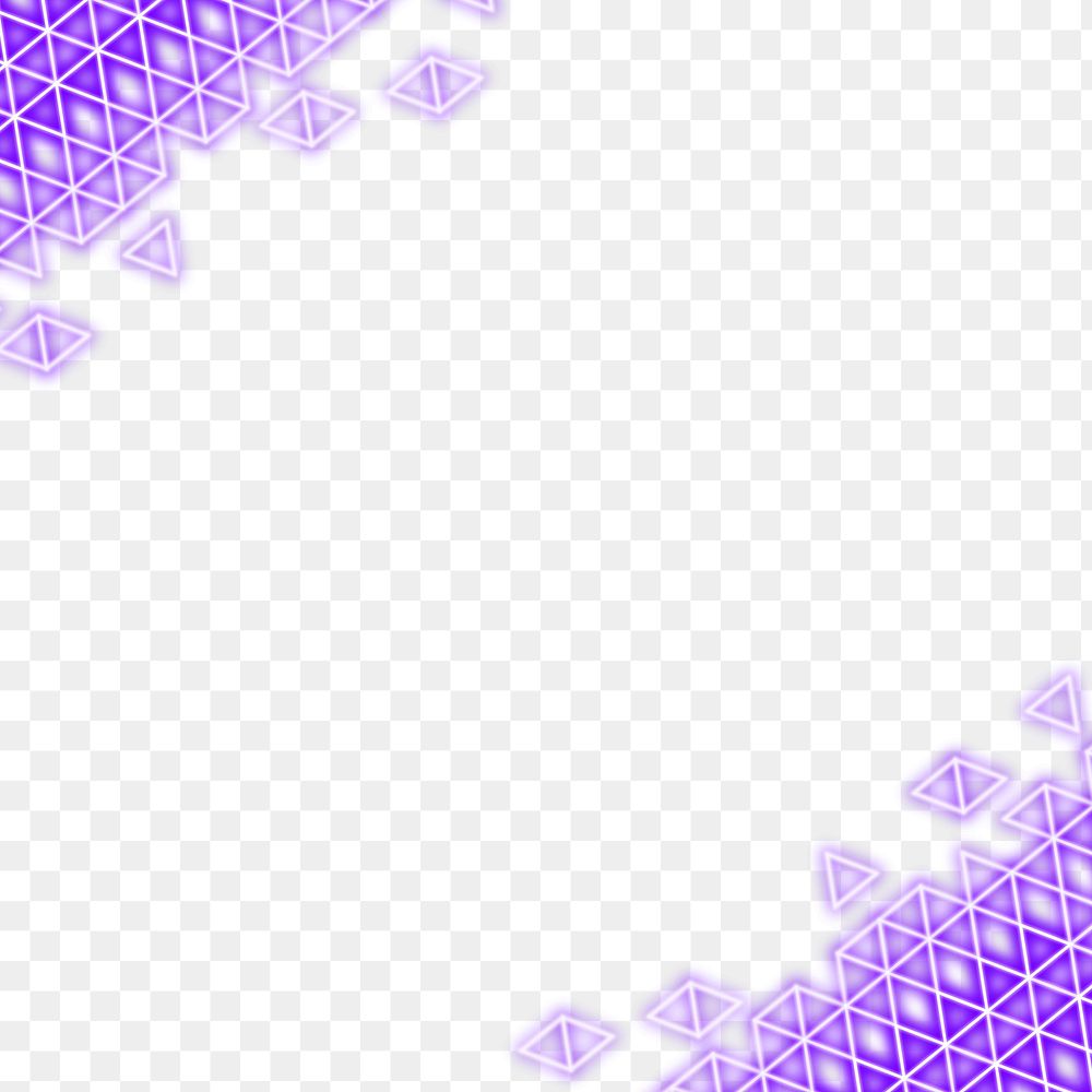 Geometric purple neon border design element